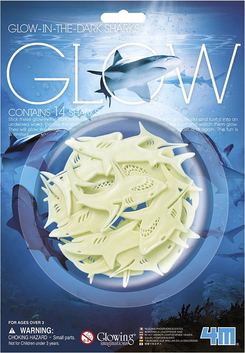 Buy 4M Glow in The Dark Sharks Stick On Room Decor | Yallatoys.com