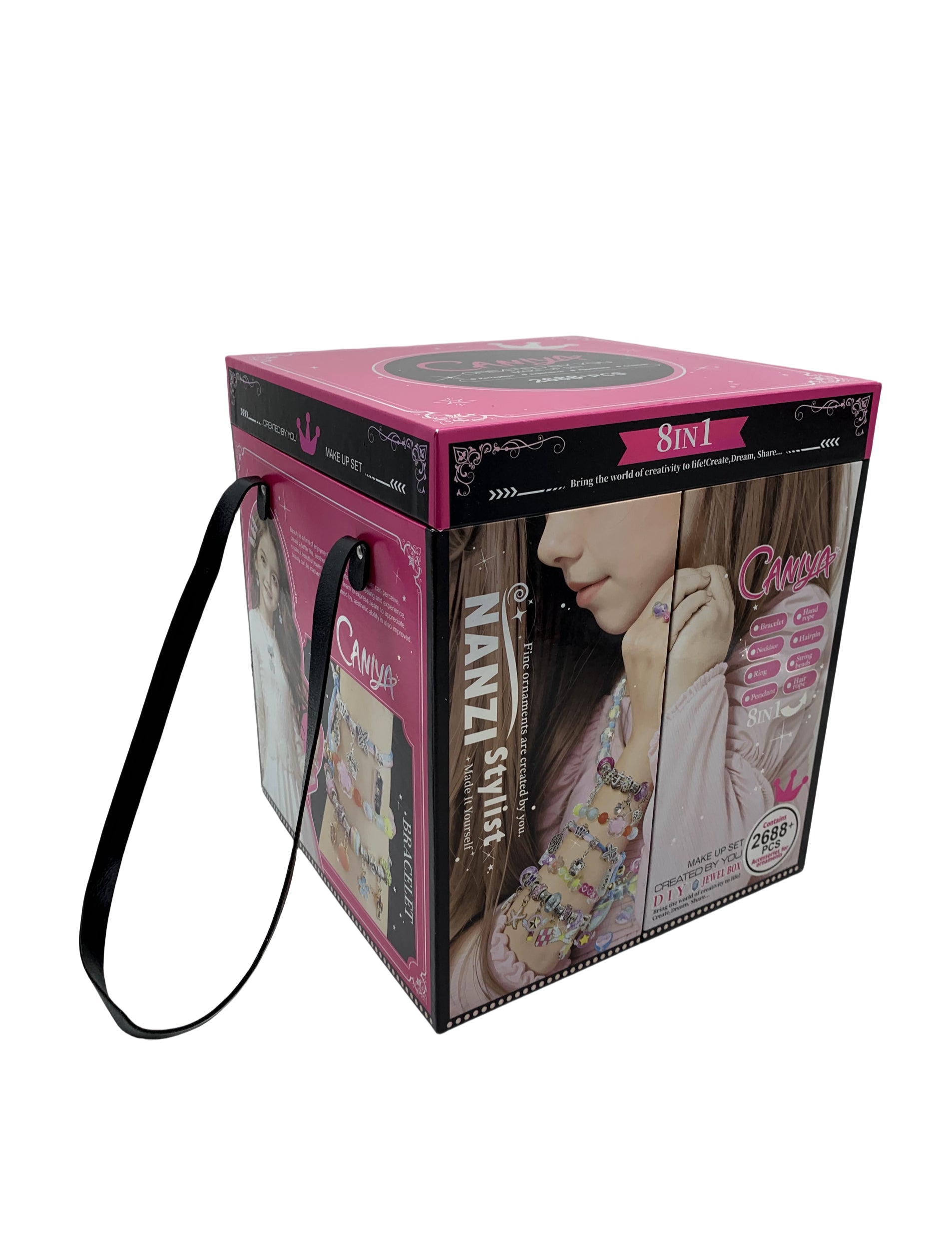 Caniya 8 in 1 DIY Beads Jewelry Making Kit with Jewelry Box Side