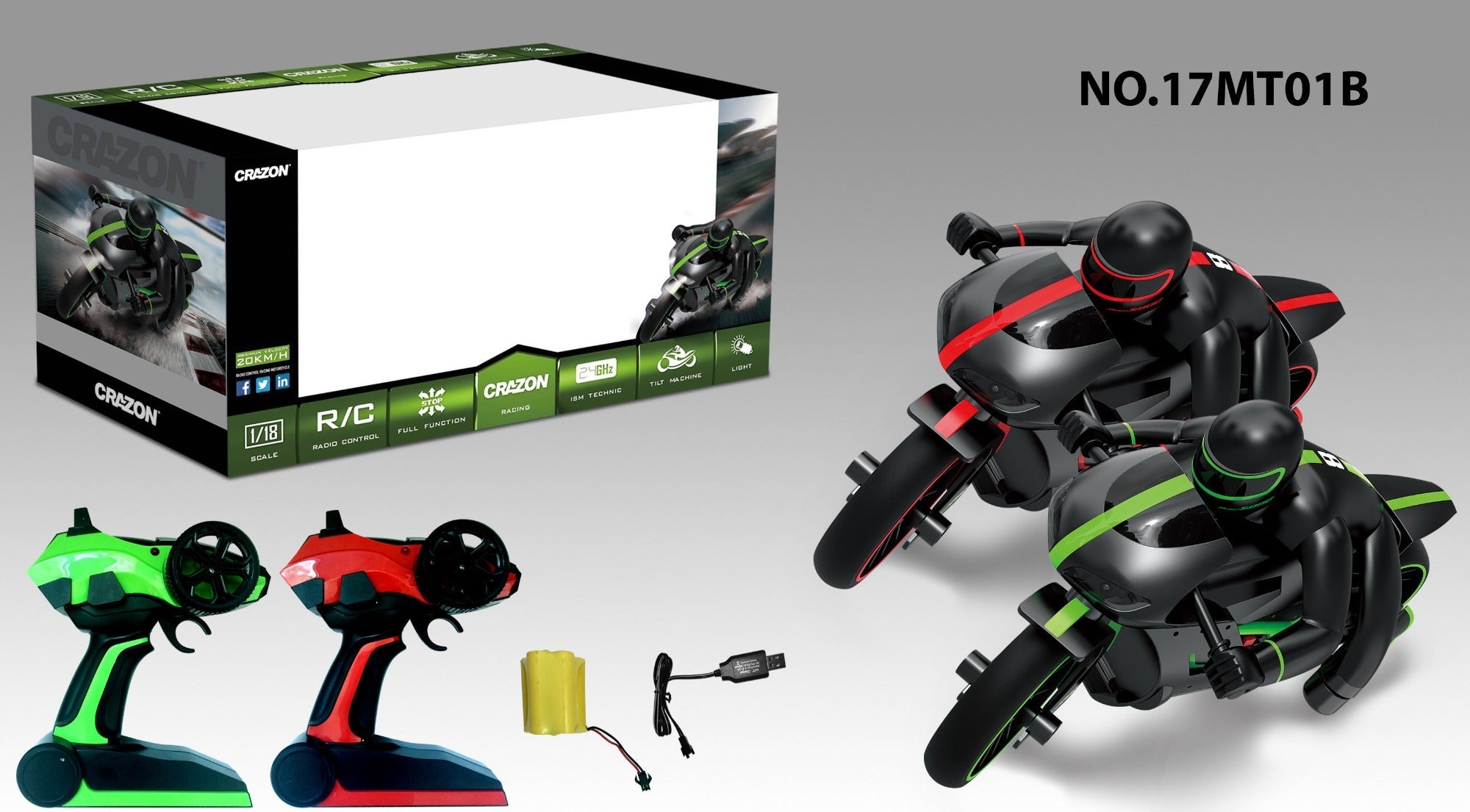 Buy Crazon High Speed Remote Control Motorcycle (Sold Separately Subject to Availability) | Yallatoys.com