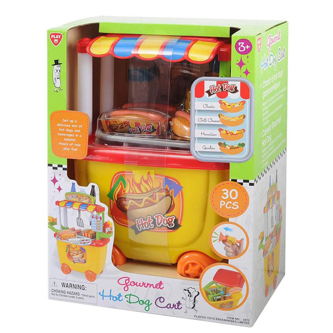 Buy Playgo Gourmet Hot Dog Cart 30 Pieces | Yallatoys.com