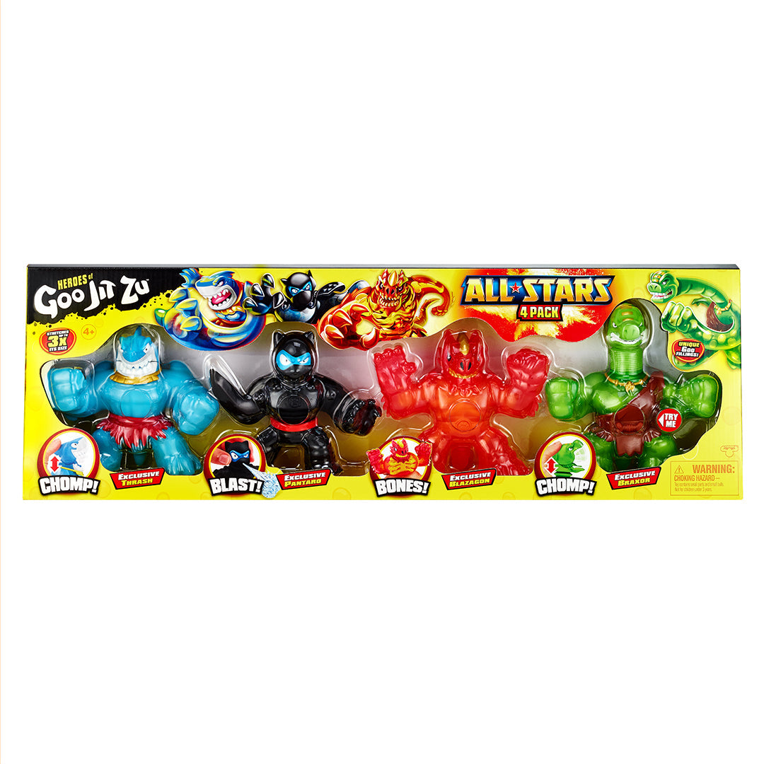 Buy Goo Jit Zu Special Edition All Star 4 Pack Thrash, Pantaro, Blazagon, Braxor | Yallatoys.com