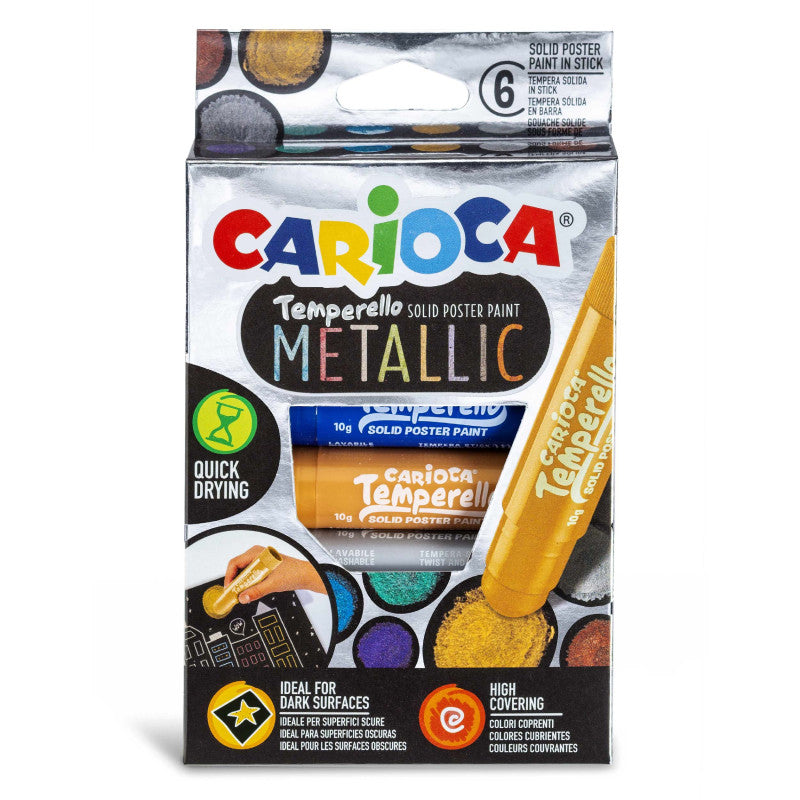 Buy Carioca Tempera Stick Metallic Color 6pcs | Yallatoys.com
