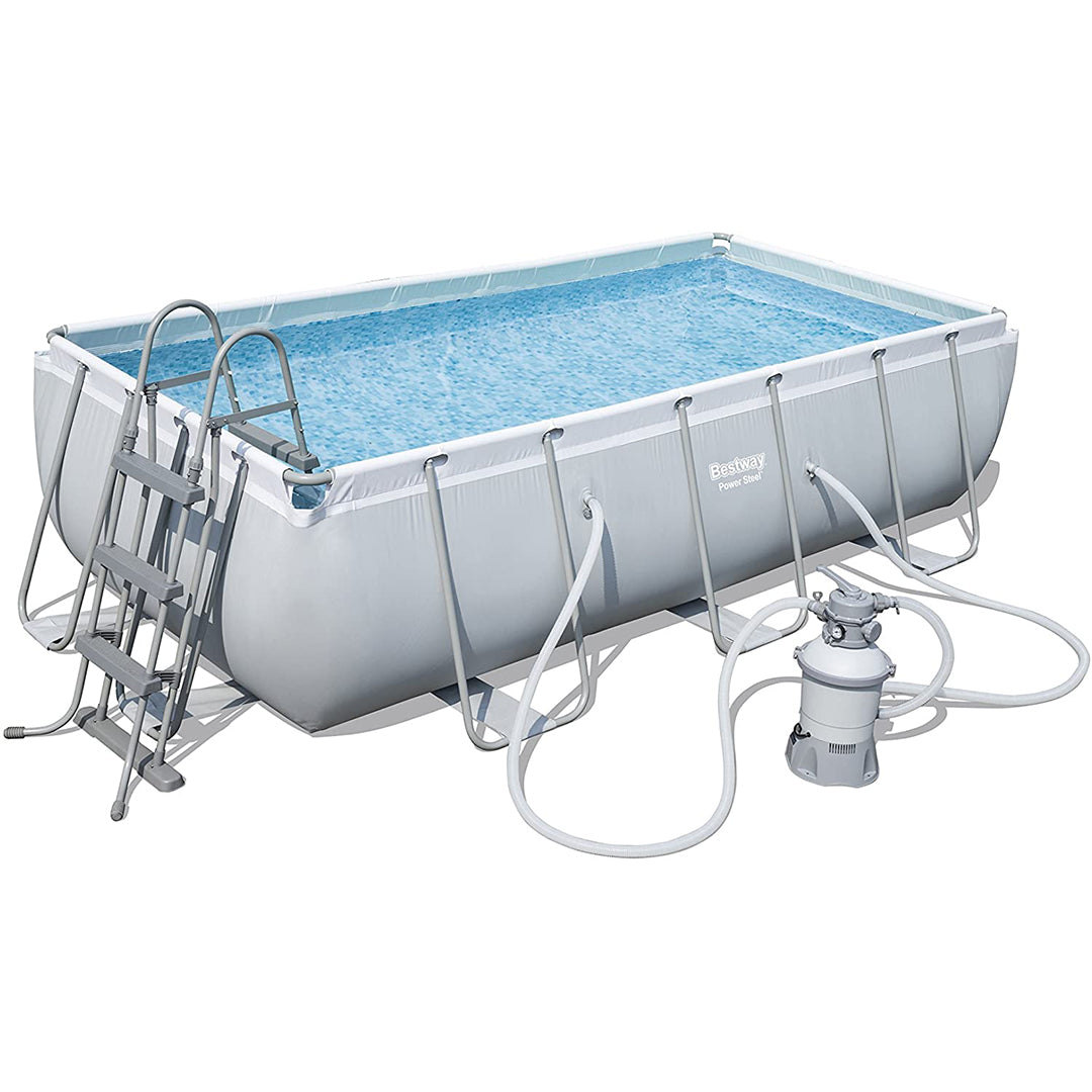 Buy Bestway Power Steel Rectangular Pool Set 4.04m x 2.01m x 1m (Free Installationآ inآ 24hrs) | Yallatoys.com