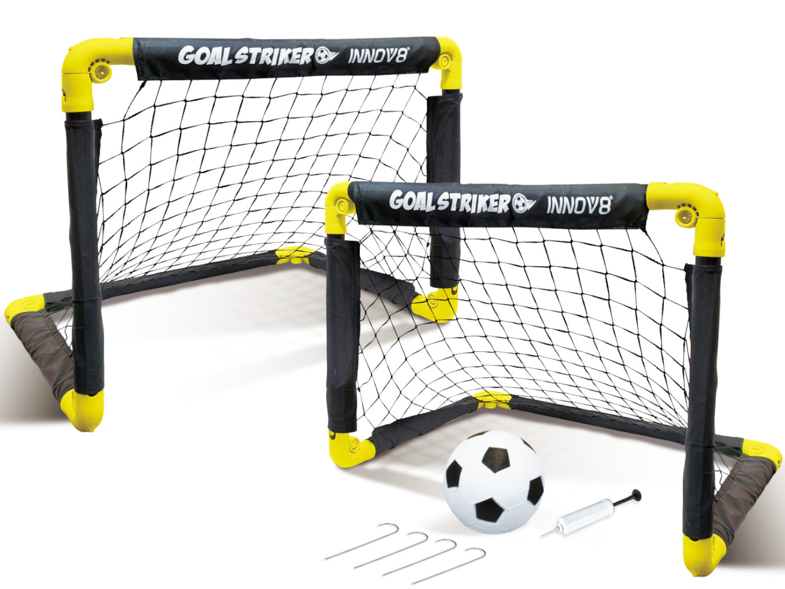 Buy Goal Striker Folding Double Mini Soccer Goal Set With Ball and Pump | Yallatoys.com