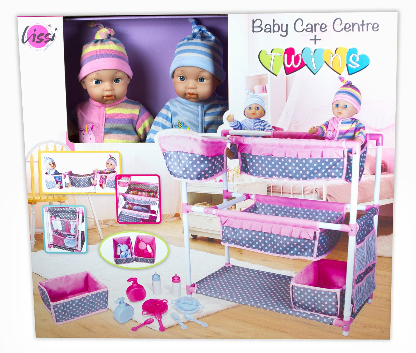 Buy Lissi Dolls 30Cm Twin Baby Doll With Baby Care Centre | Yallatoys.com