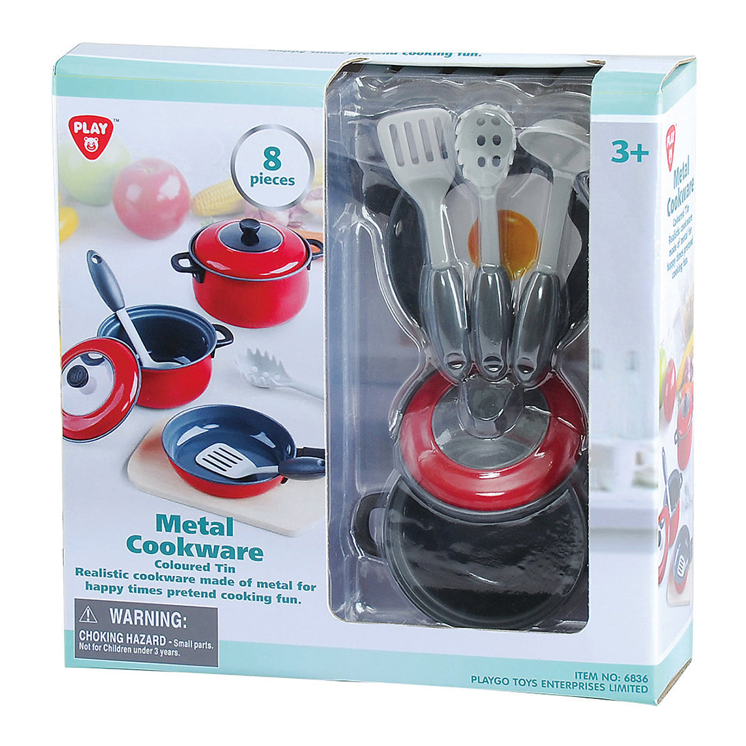 Buy Playgo Metal Cookware Coloured Tin Red | Yallatoys.com