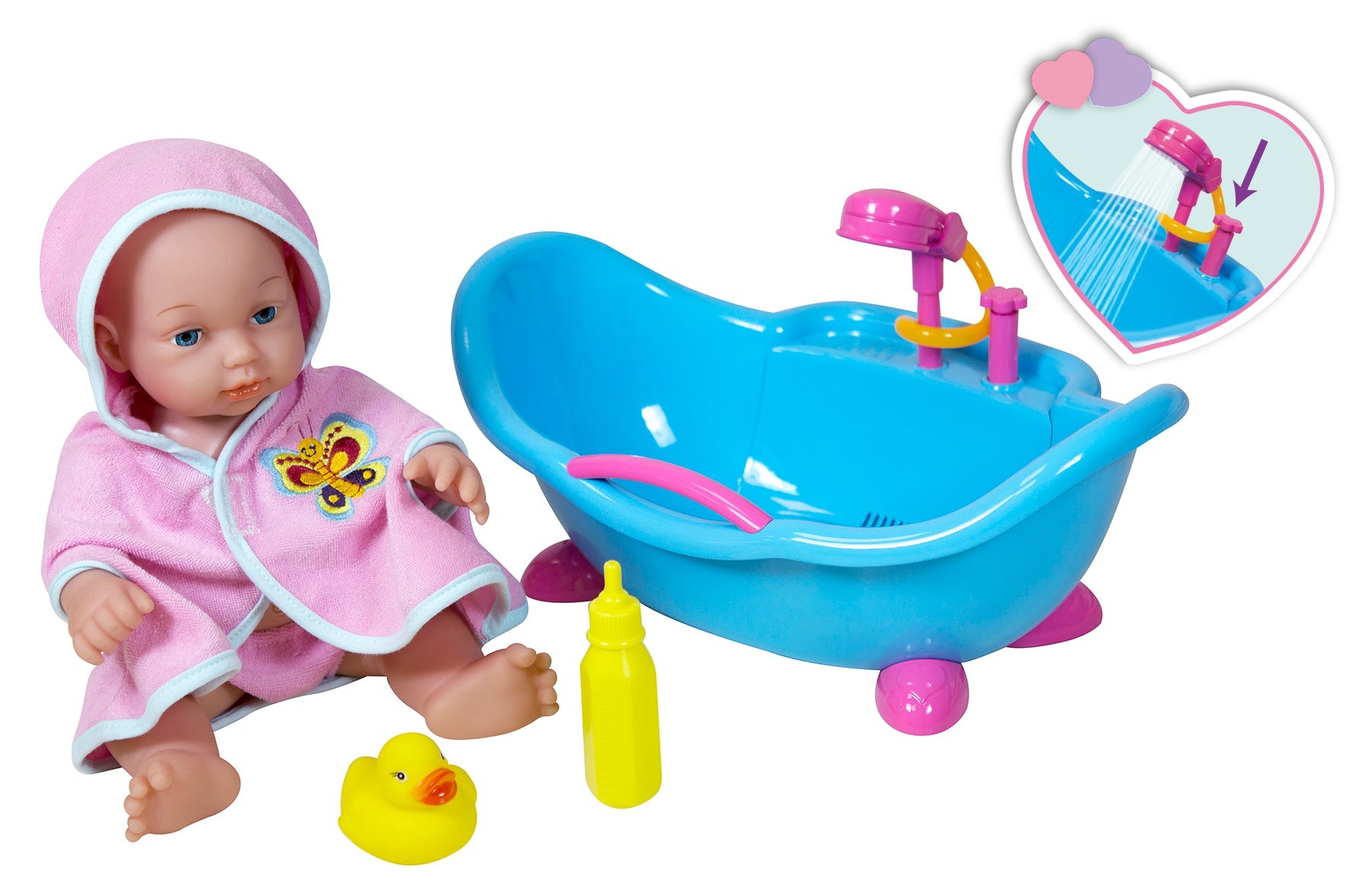 Buy Lissi Dolls Bath Baby With Bathtub Shower and Accessories | Yallatoys.com