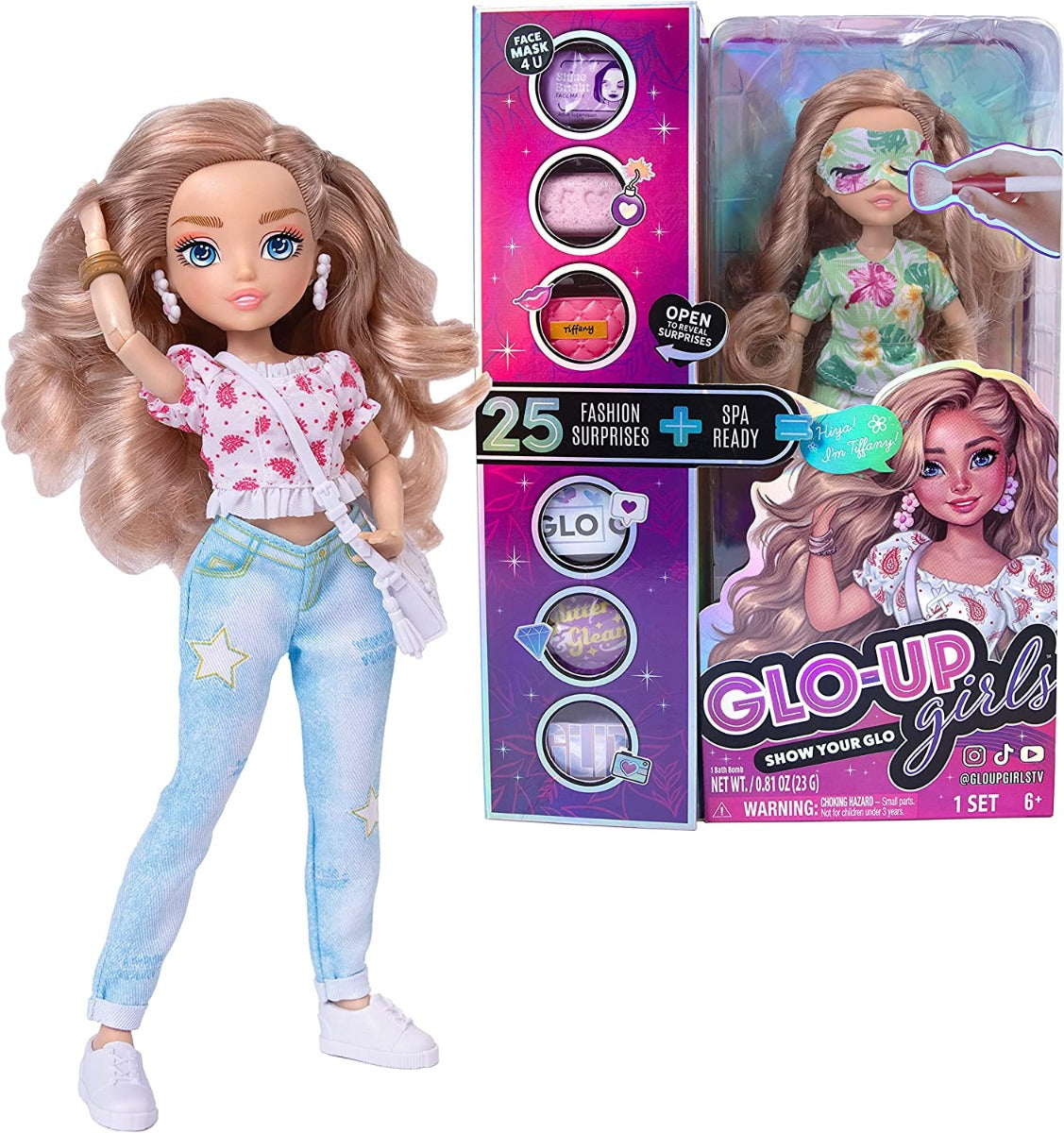 Buy Glo Up Girls Tiffany Blonde Girl Fashion Doll with 25 Fabulous Surprises | Yallatoys.com