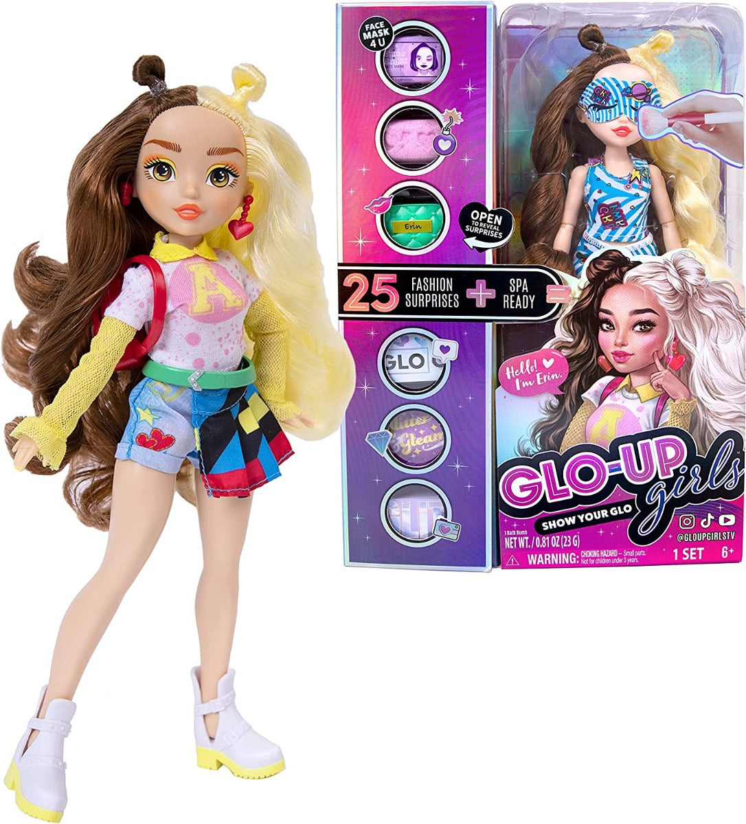 Buy Glo Up Girls Erin Alternative Girl Fashion Doll with 25 Fabulous Surprises | Yallatoys.com