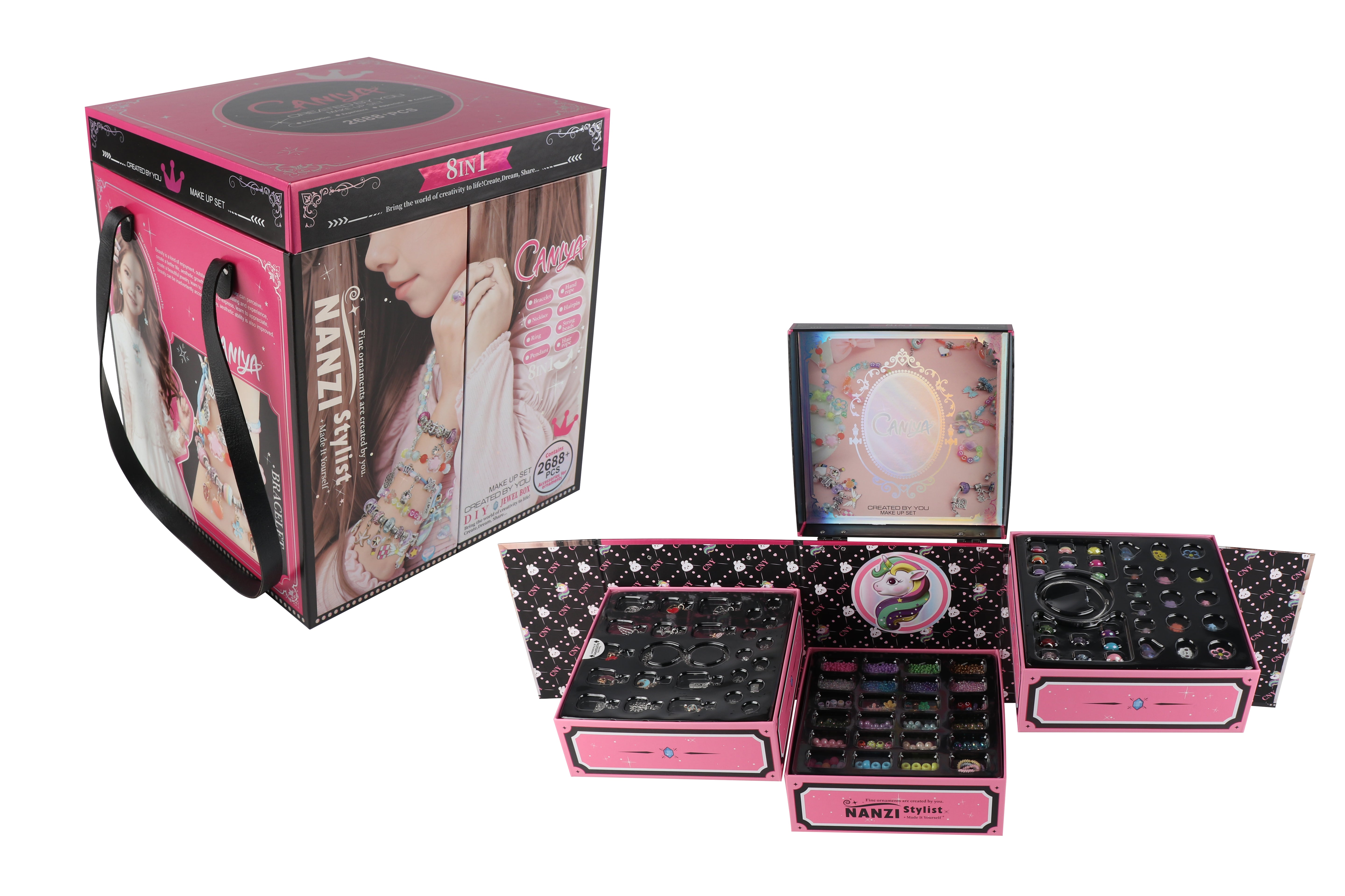Caniya 8 in 1 DIY Beads Jewelry Making Kit with Jewelry Box