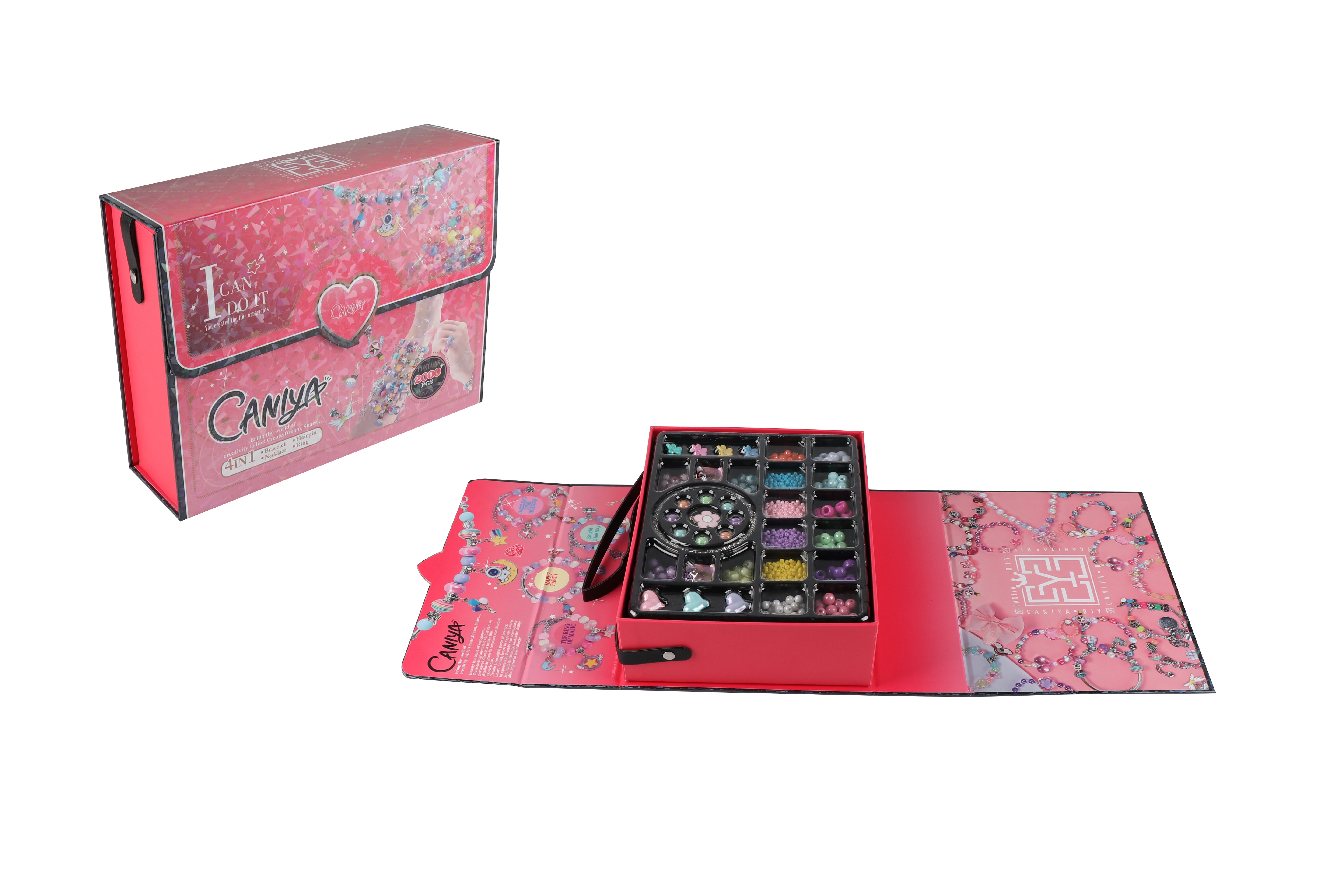 Caniya 4 in 1 DIY Beads Jewelry Making Kit with Book Shaped Box