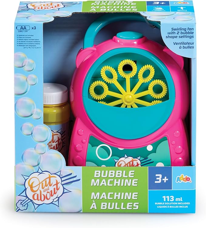 Addo Out and About Bubble Machine Battery Operated Pink