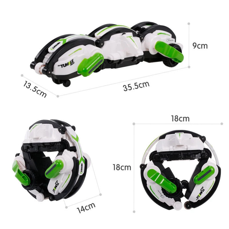 Crazon 2.4G Remote Control Transforming Caterpillar Stunt Car Green