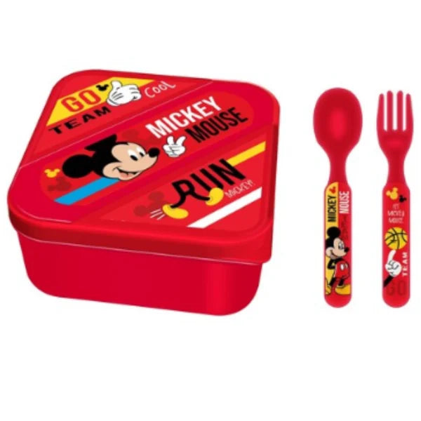 Disney Mickey Mouse Lunch Box with Cutlery