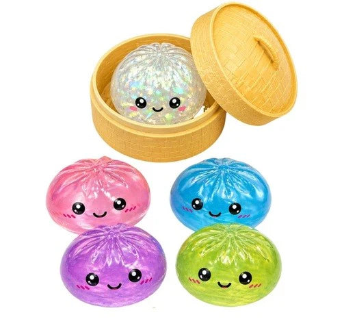 Dumpling Squishy Series 2 Squeezy Bun 6 Color Mystery Small Glitter Box Assorted