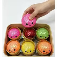 Dumpling Squishy Series 1 Squeezy Bun 6 Color Mystery Box Big Glitter Assorted