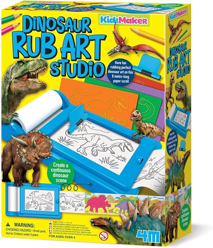 4M KidzMaker Dinosaur Rub Art Studio
