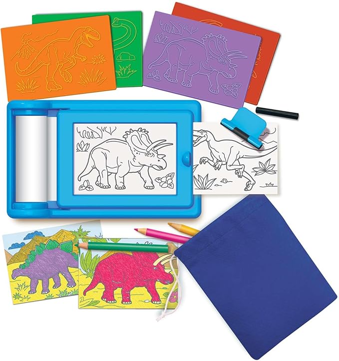 4M KidzMaker Dinosaur Rub Art Studio