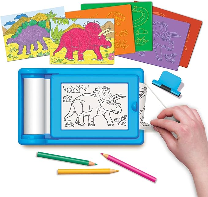 استوديو فن الرسم بالفرك للديناصورات من 4M KidzMaker