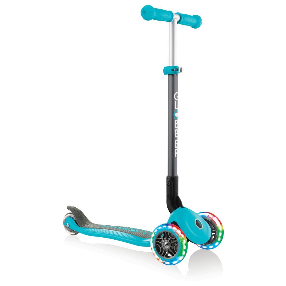 Globber Foldable Lights Scooter-Teal