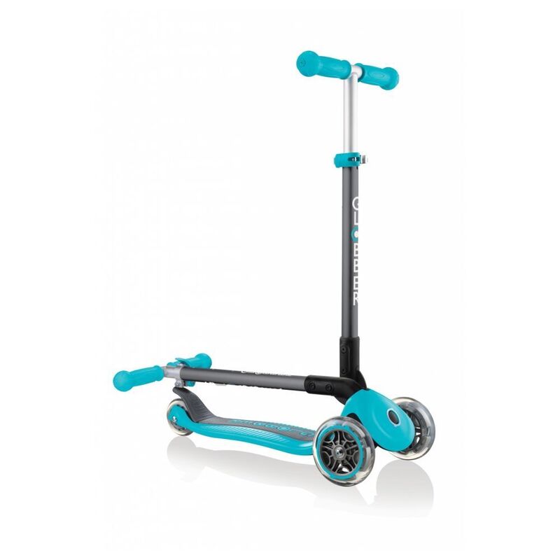 Globber Foldable Lights Scooter-Teal