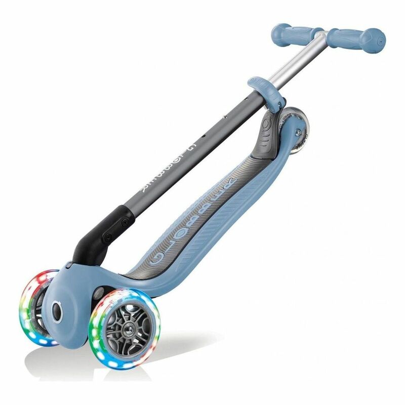 Globber Primo Foldable Lights with Anodized T-Bar Scooter-Ash Blue