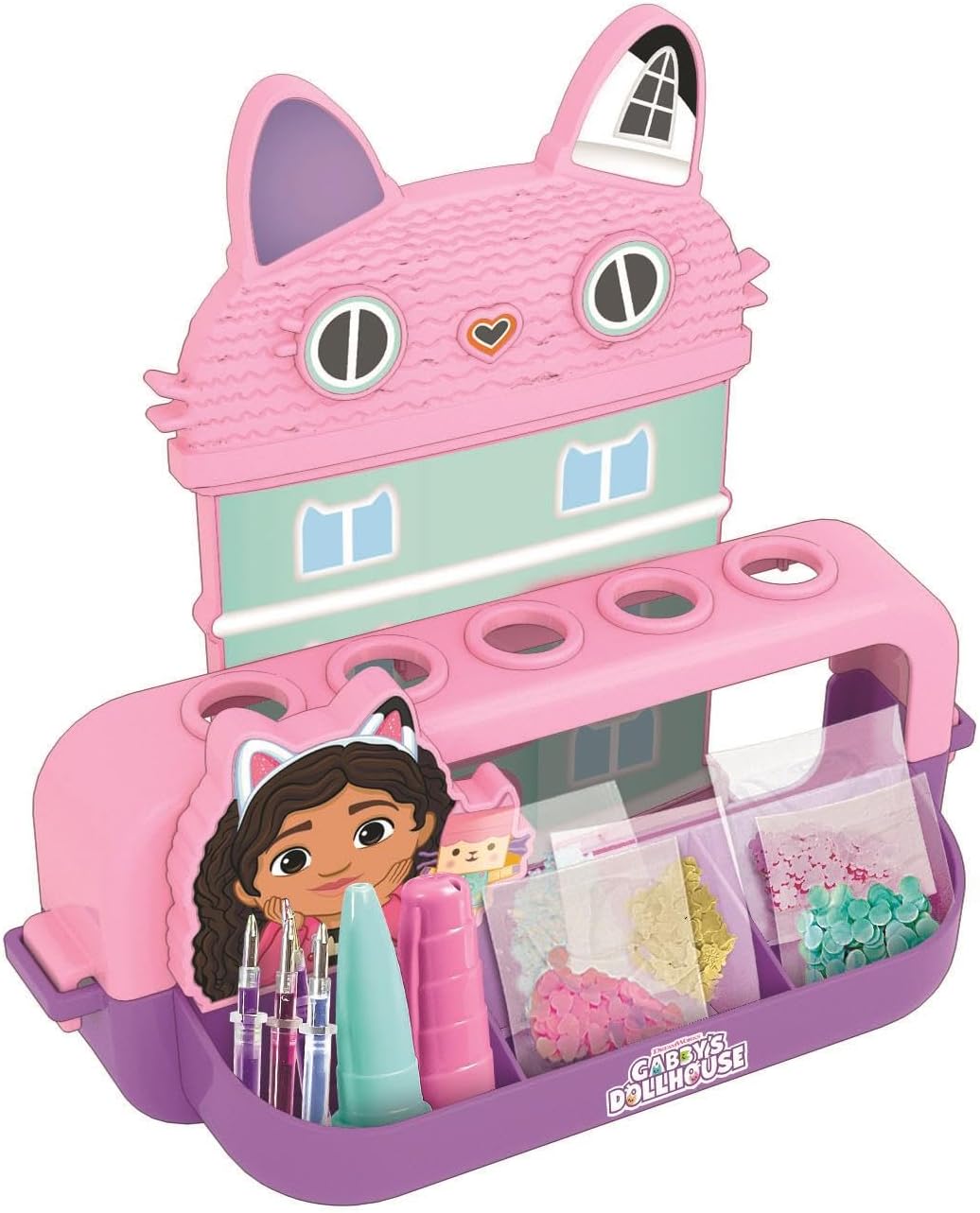 Gabbys Dollhouse DIY Pen Set with 5 Pens & Figures Pen Lab