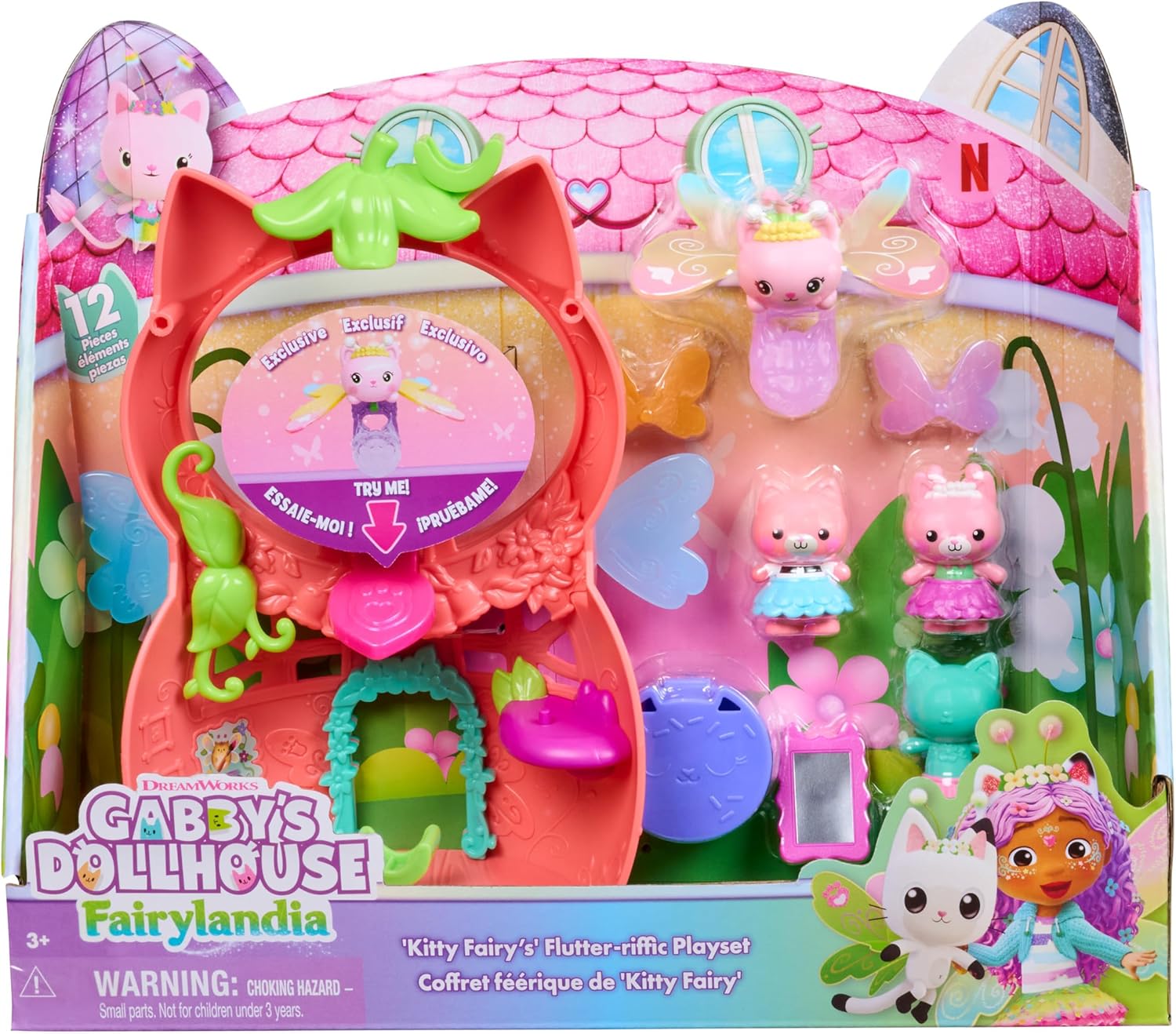Gabbys Dollhouse Fairylandia Kitty Fairy’s Flutter-riffic Playset