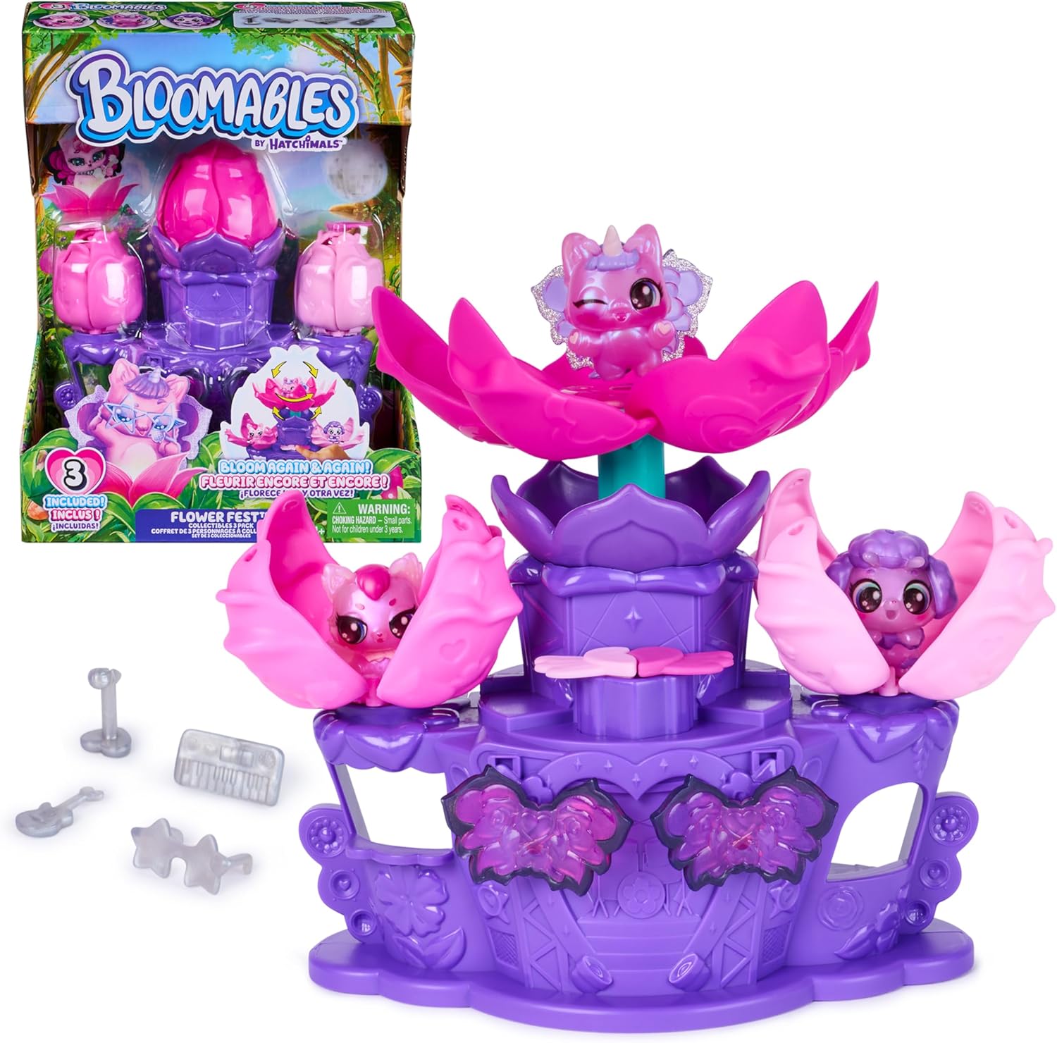 Hatchimals Flower Fest Collectibles Pack with 3 Surprise Blind Box Characters