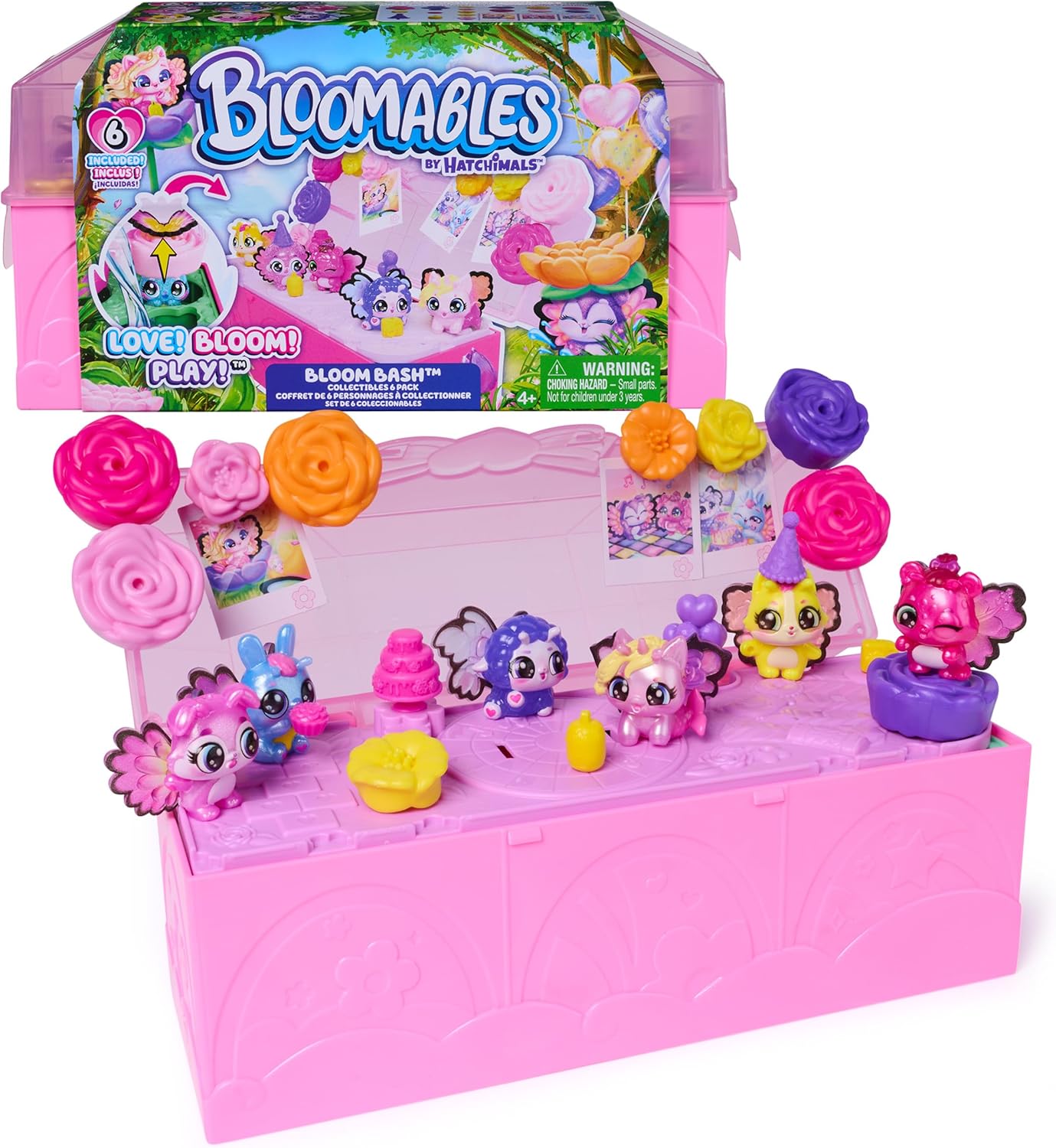 Hatchimals Bloomables Bloom Bash Pack Cute Easter Basket Stuffers with 6 Surprise Blind Box Figures