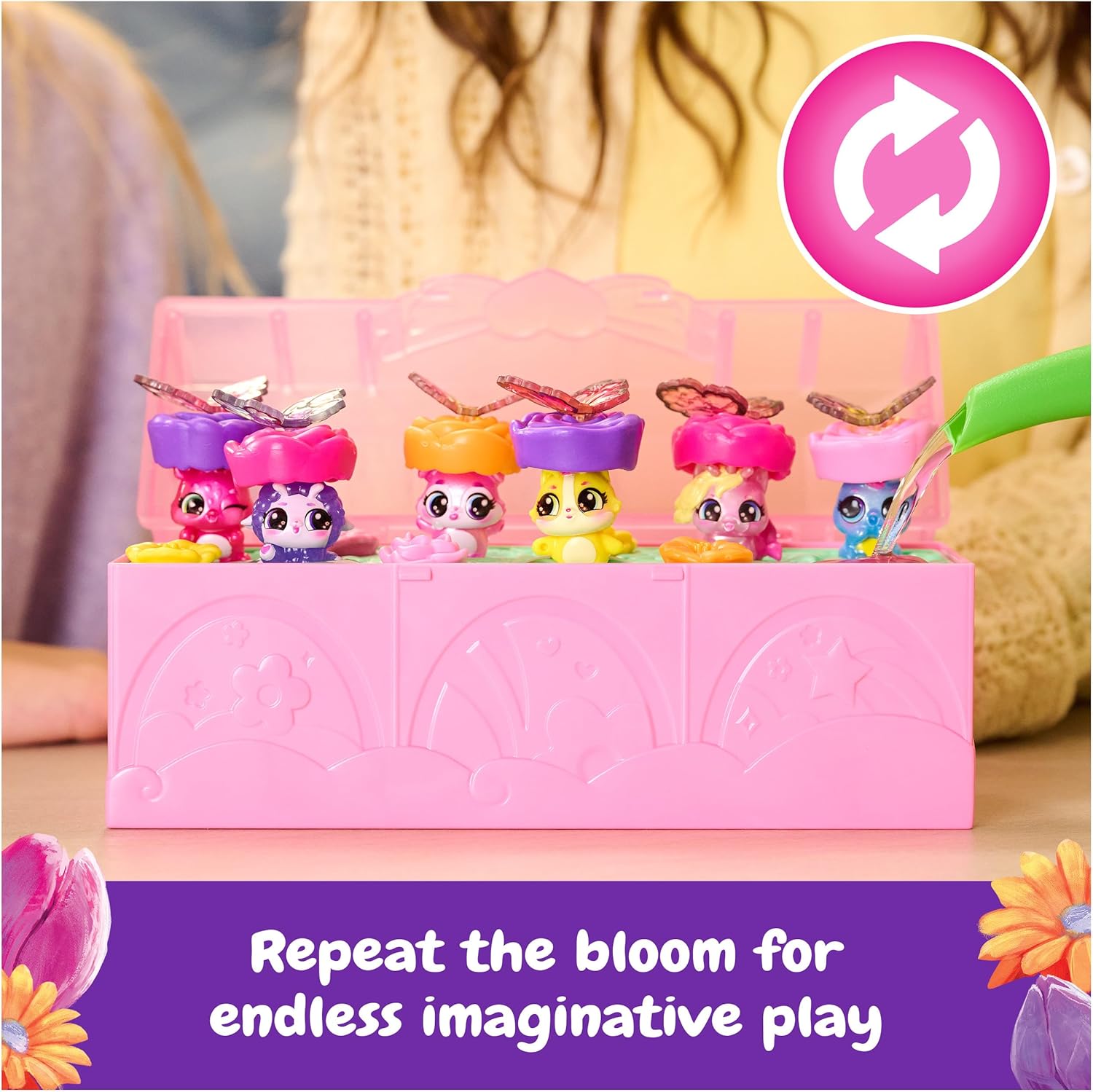 Hatchimals Bloomables Bloom Bash Pack Cute Easter Basket Stuffers with 6 Surprise Blind Box Figures