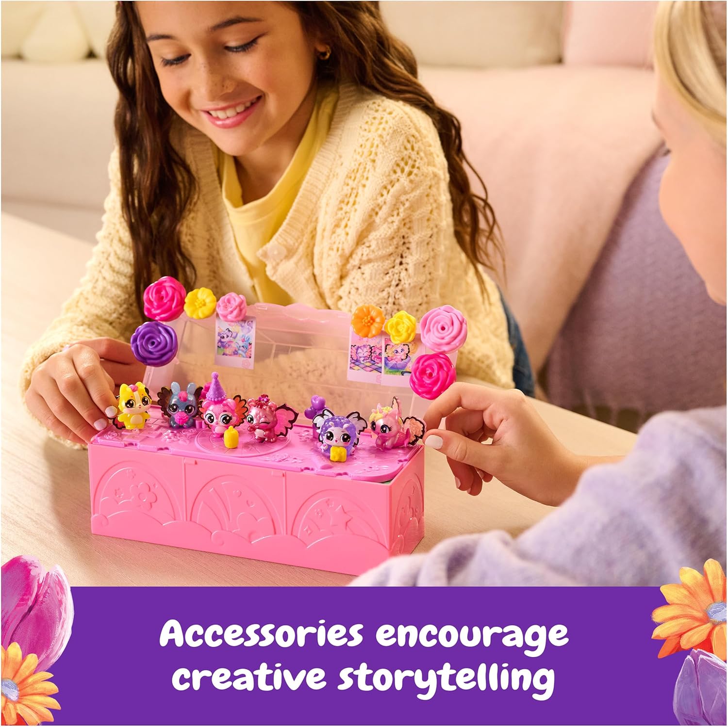 Hatchimals Bloomables Bloom Bash Pack Cute Easter Basket Stuffers with 6 Surprise Blind Box Figures