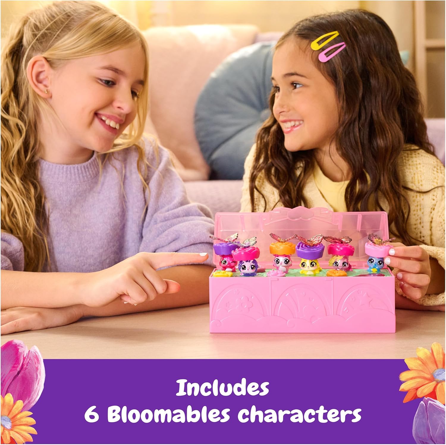 Hatchimals Bloomables Bloom Bash Pack Cute Easter Basket Stuffers with 6 Surprise Blind Box Figures