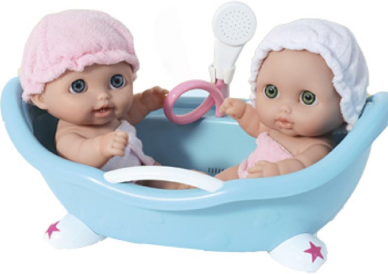 JC Toys Lil Cutsies Twin Dolls in Bath Tub 8Inch