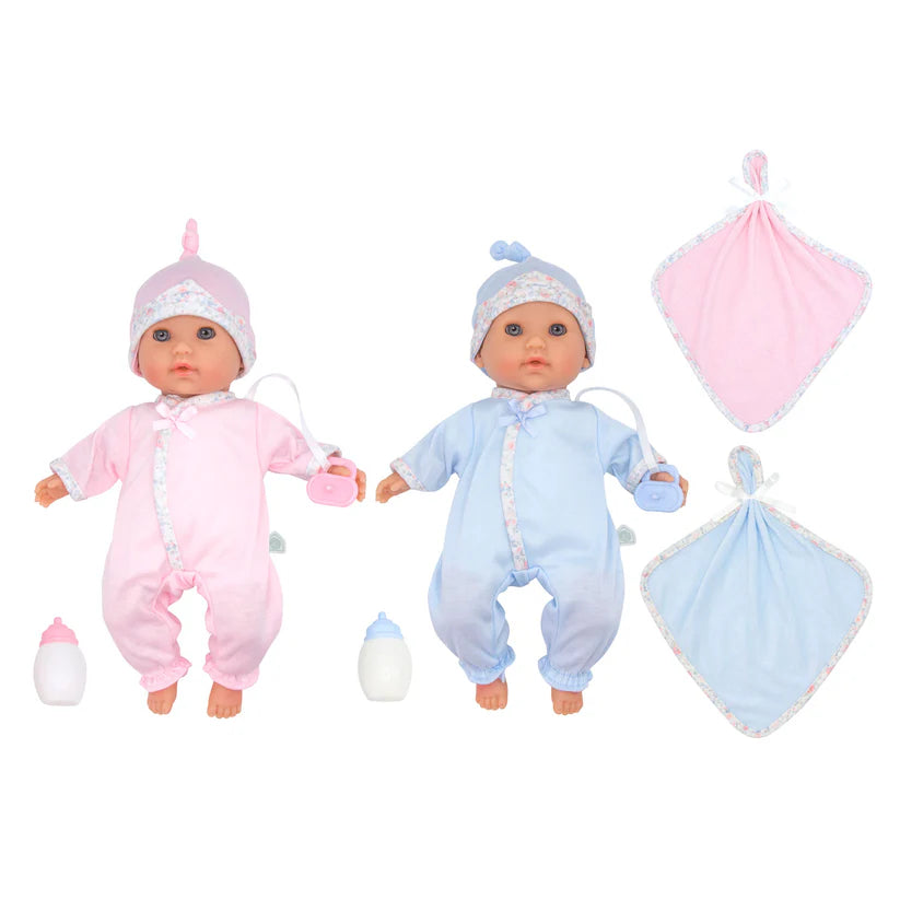 JC Toys Twin Nonis Doll Set Boy and Girl 12.5Inch with Accessories