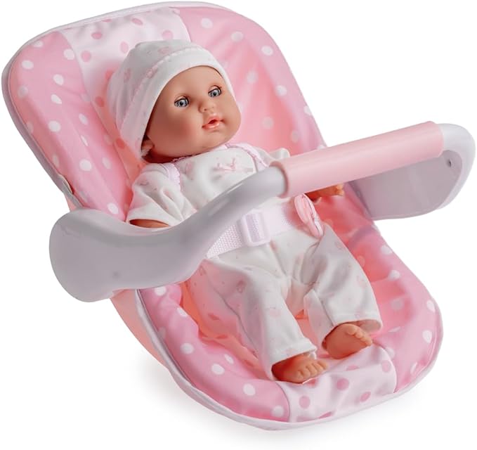 JC Toys 12.5 Inch Soft Body Baby Doll with Car Seat