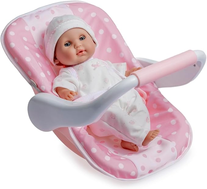 JC Toys 12.5 Inch Soft Body Baby Doll with Car Seat