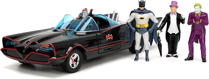 Jada Batman 1966 Class Batmobile Deluxe Car With 4 Action Figures
