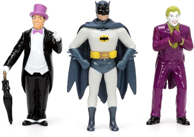 Jada Batman 1966 Class Batmobile Deluxe Car With 4 Action Figures