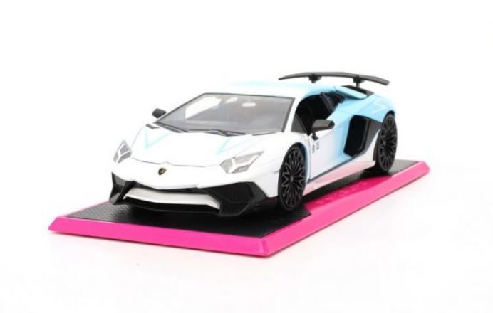 Jada Pink Slips Lamborghini Aventador SV White Pink 1:24 Die Cast Car
