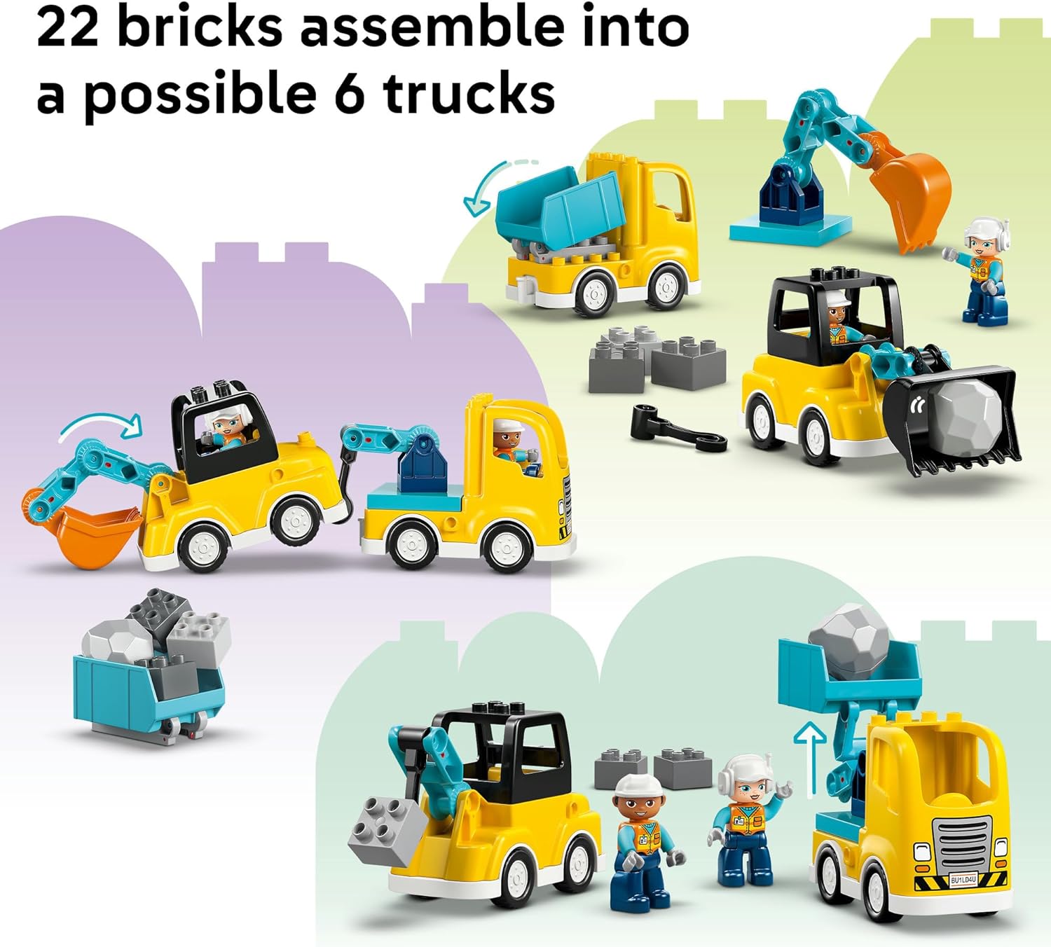 Lego Duplo 10475 3 in 1 Construction Vehicles 22Pcs
