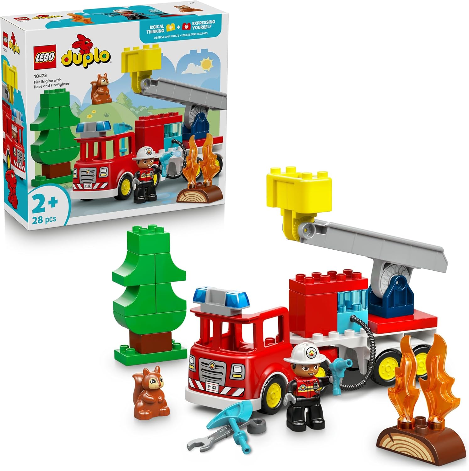 Lego Duplo 10473 Fire Truck with Hose and Firefighter 28Pcs