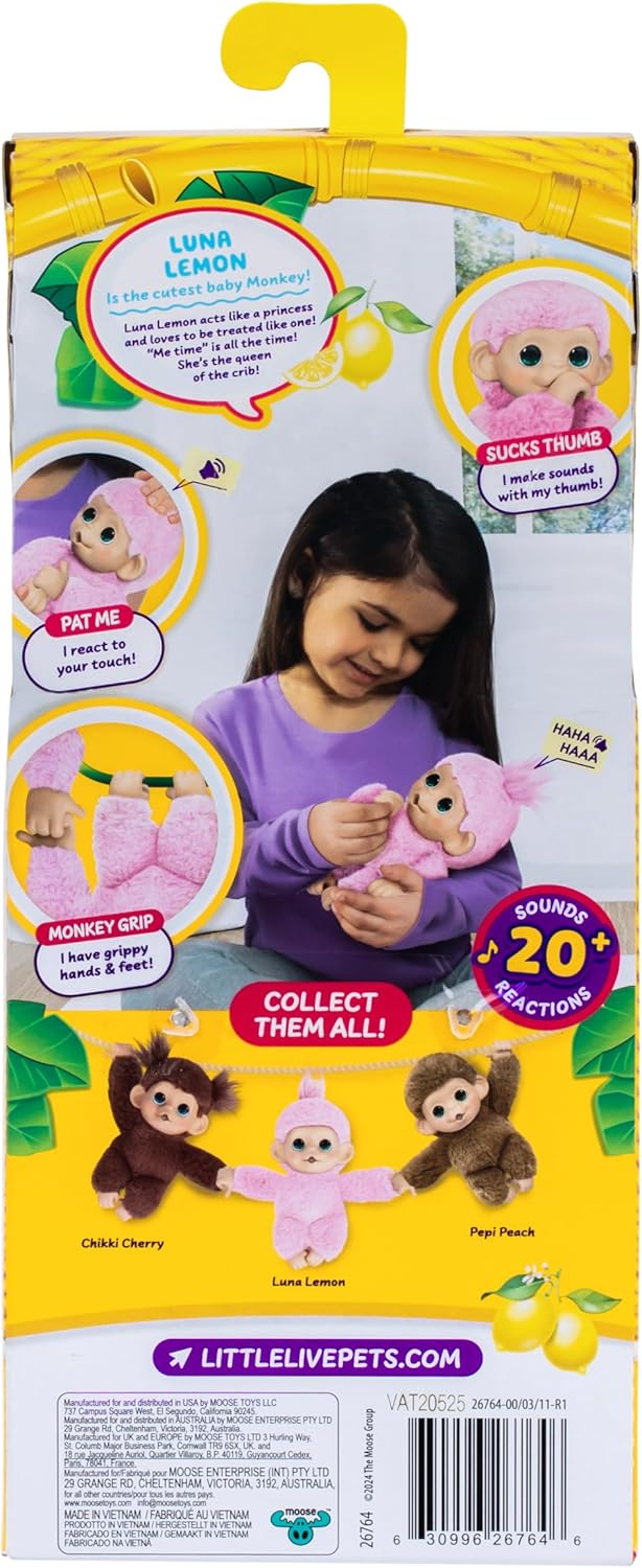 Little Live Pets My Baby S3 Minis Monkey Luna Lemon