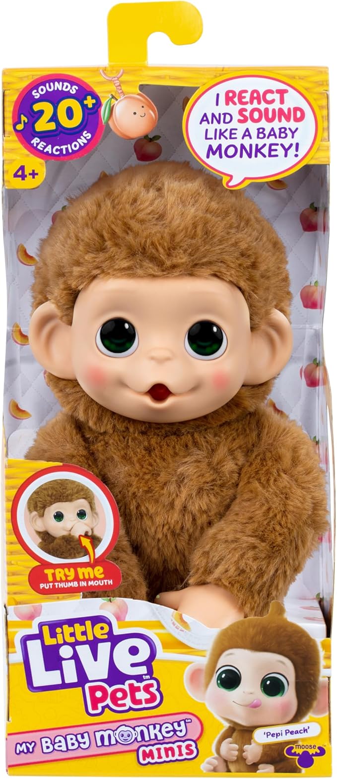Little Live Pets Baby Monkey Minis Pepi Peach