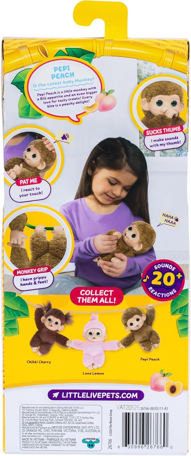 Little Live Pets Baby Monkey Minis Pepi Peach