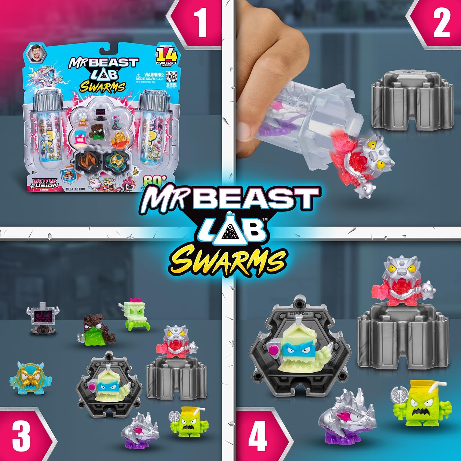 Mr Beast Lab Swarms Battle Fusion Series Mega Lab Pack Assorted