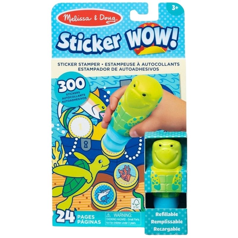 Melissa & Doug Sticker Wow Sticker Stamper and Activity Pad Turtle