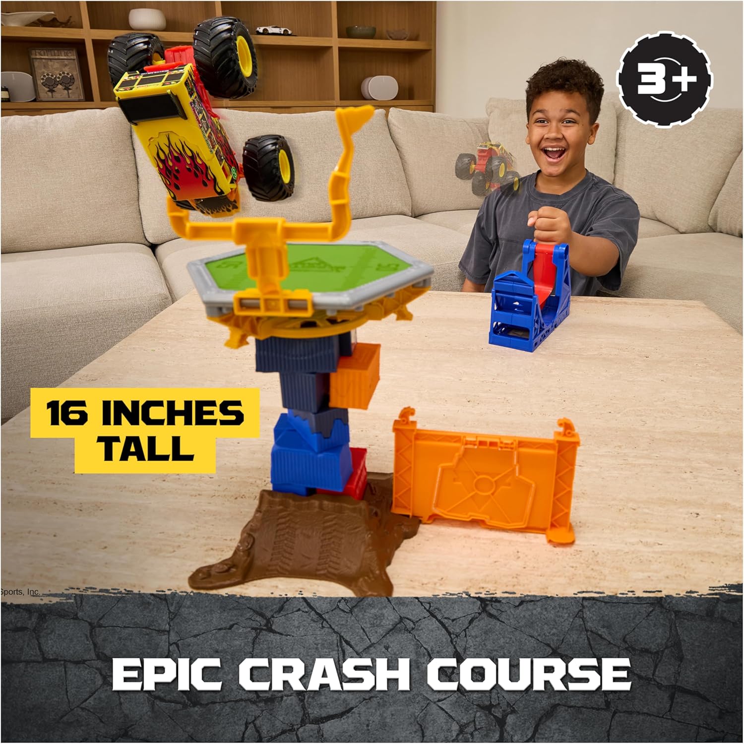 Monster Jam Smash & Bash Playset Classroom Crusher Crash Course