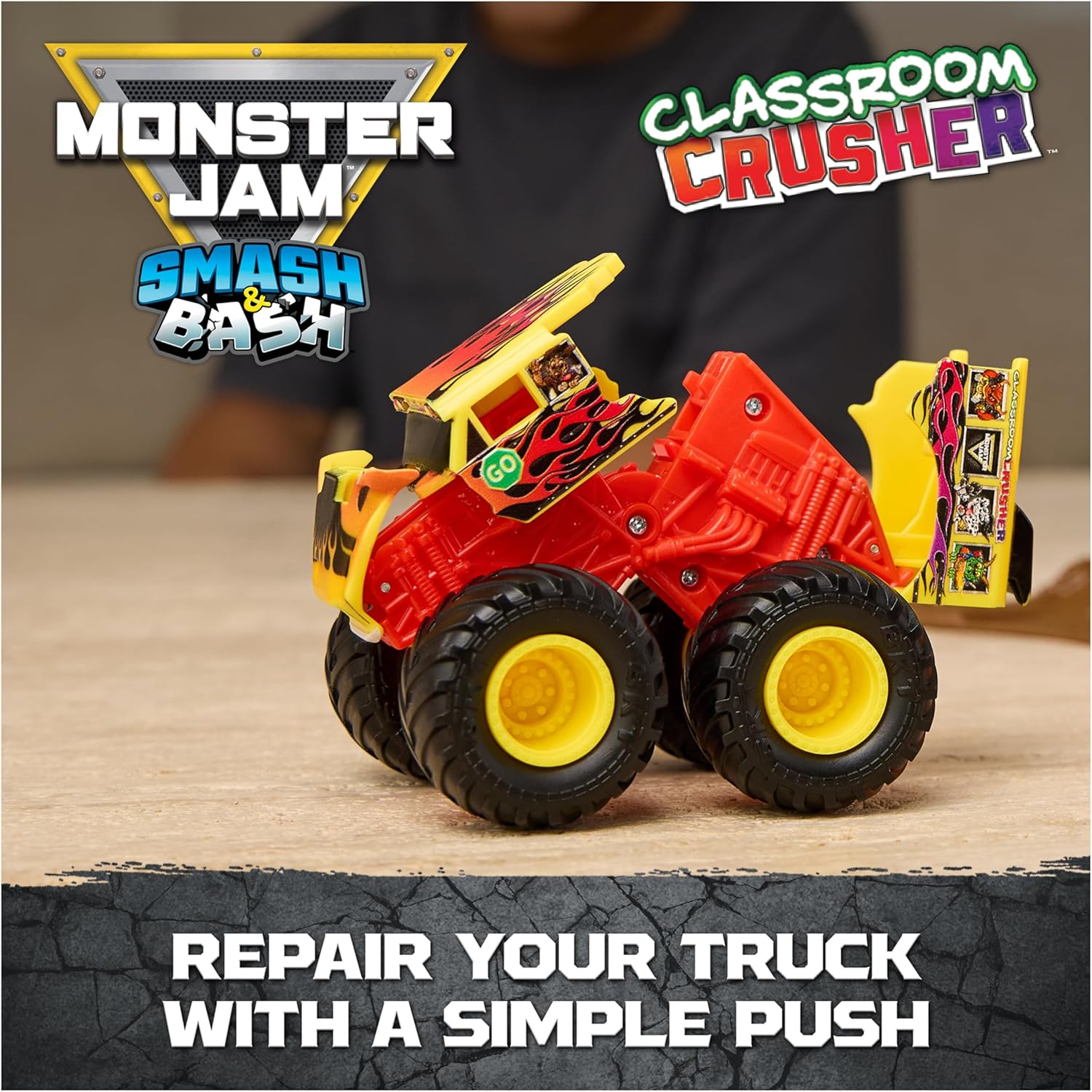 Monster Jam Smash & Bash Playset Classroom Crusher Crash Course