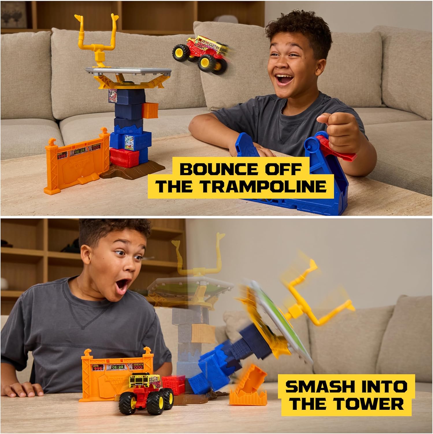 Monster Jam Smash & Bash Playset Classroom Crusher Crash Course